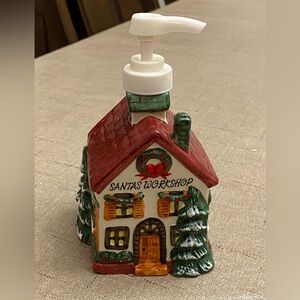 Vintage Allure Santa’s Workshop Ceramic Hand Lotion Soap Pump Dispenser